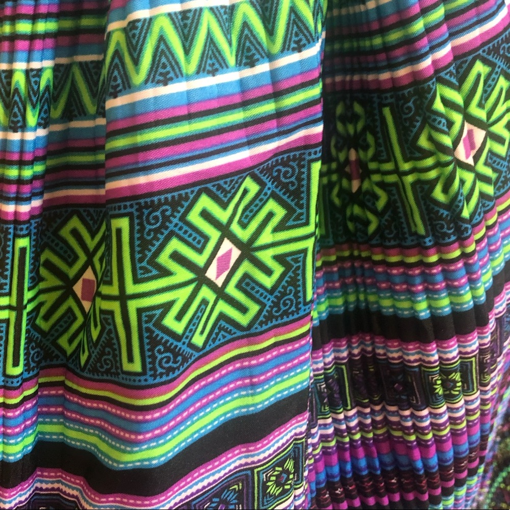 60s Vintage Psychedelic Pleated Skirt - Picture 7 of 10